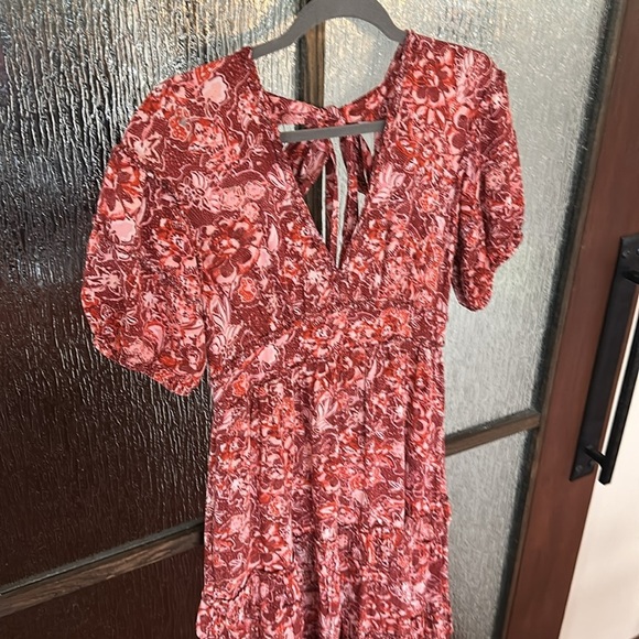 Ulla Johnson Amora Coral Floral Print Midi Dress Size 4 Ruffle Puff Sleeve - Picture 10 of 14
